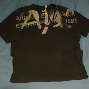 Armani Exchange Black and Gold Kids Tee